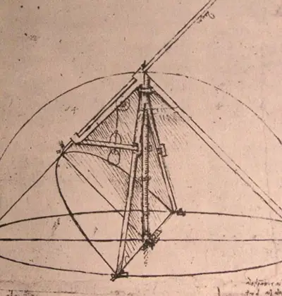 Conception d'une boussole parabolique (Design for a Parabolic Compass) de Léonard de Vinci